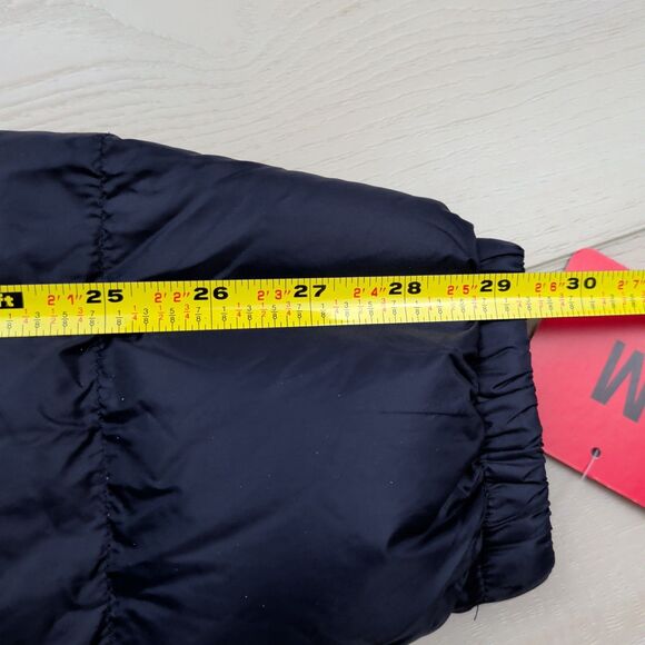 Eddie Bauer Down Puffer Jacket Mens Medium EB650 Wide Channel Hooded Blue NWT - Picture 11 of 12